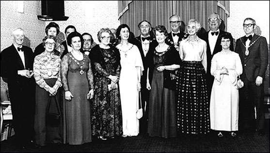 Sir Geoffrey de Freitas at June Smith's civic ball in 1977