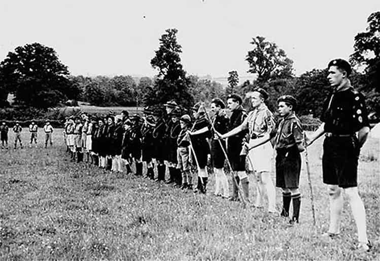 Scout Camp. From Right: Malcolm Thurlow, Tony Middleton, ?, Gordon Ayre, James Arnold