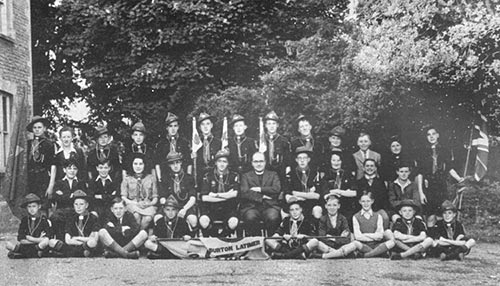 Group photograph with the Rector of the original Boy Scout Group 1940