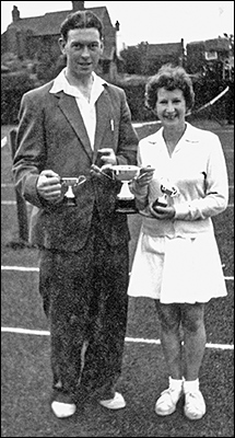 Stan Bettles and Irene Aldwinkle - Burton Latimer Tennis Club Pairs Champions - mid 1950's