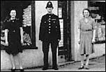 P.C. George Ward outside Pateman's shop at the bottom of Station Road in the 1940s