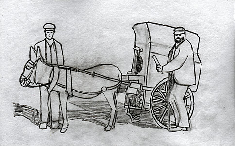 Donkey-drawn barrel organ