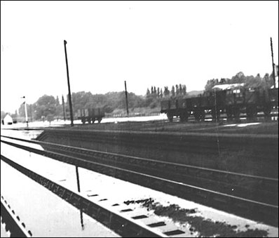 Photograph showing the Weetabix factory on the right in the July 1958 floods