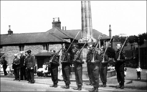 Home Guard guard of honour at the war memorial