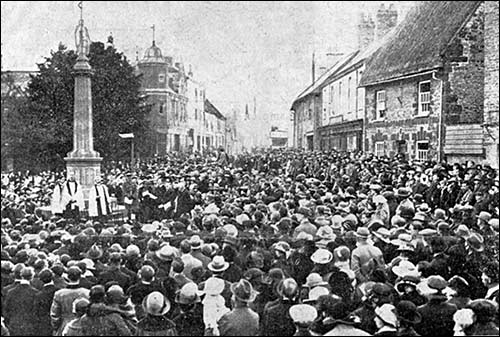 Several hundred people attended the Unveiling of the War Memorial